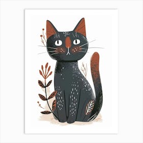 Chartreux Cat Clipart Illustration 8 Art Print