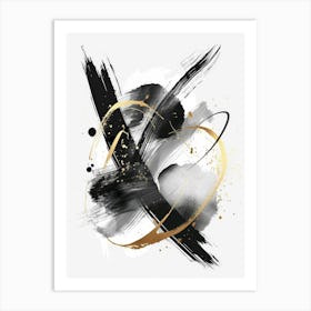 Abstract Black And Gold Painting 48 Art Print