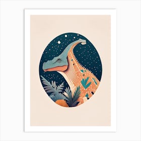 Lambeosaurus Terrazzo Style Dinosaur Art Print