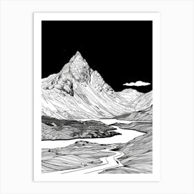 Beinn An Dothaidh Line Drawing 2 Art Print