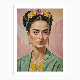 Frida Kahlo On Pink Poster