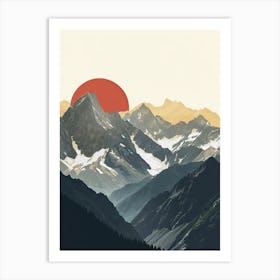 Mountain Minimalist Monoliths: Ephemeral Peaks Art Print