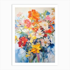 Abstract Flower Painting Lantana 2 Art Print