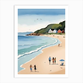 People On The Beach Painting (53) Art Print