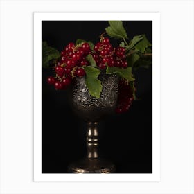 Red Currants In A Silver Cup Art Print