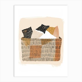 Basket Of Pillows Art Print