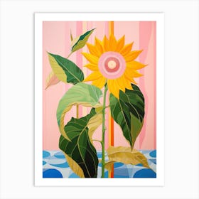 Sunflower 3 Hilma Af Klint Inspired Pastel Flower Painting Art Print