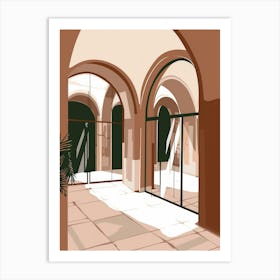 Hallway With Arches Art Print