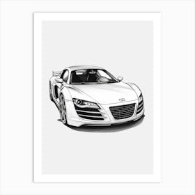 Audi R8 Line Drawing 6 Art Print