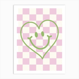 Smiley Face Love Heart Art Print
