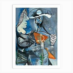 Pablo Picasso Man And A Woman Art Print