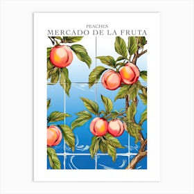 Mercado De La Fruta Peaches Illustration 1 Poster Art Print