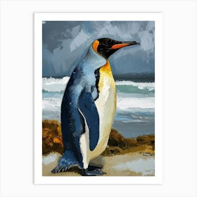 King Penguin Stewart Island Ulva Island Colour Block Painting 3 Art Print