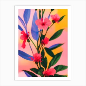 Hibiscus Colourful Illustration Plant Art Print