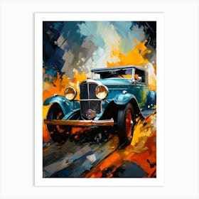 Vintage Car Painting Art Print