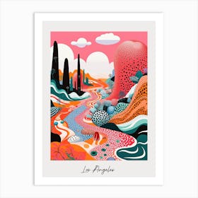 Poster Of Los Angeles, Illustration In The Style Of Pop Art 3 Art Print