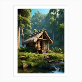 Hut In The Forest Art Print