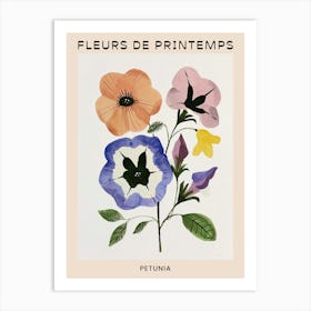 Spring Floral French Poster  Petunia 3 Art Print