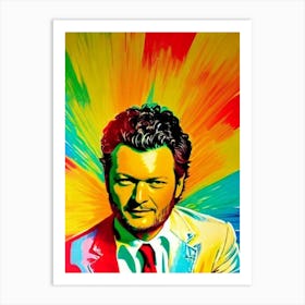 Blake Shelton 2 Colourful Pop Art Art Print