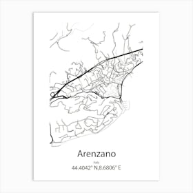 Arenzano,Italy Minimalist Map Art Print