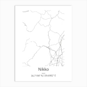 Nikko,Japan Minimalist Map Art Print