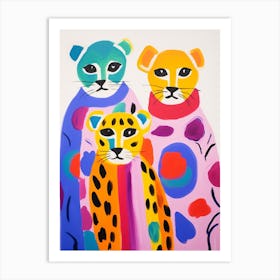 Colourful Kids Animal Art Cheetah 1 Art Print