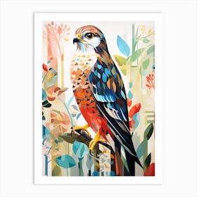 Bird Painting Collage Falcon 5 Art Print