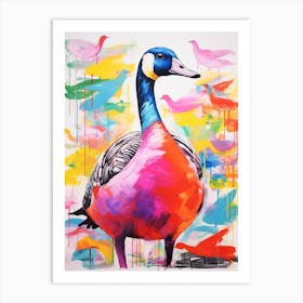 Colourful Bird Painting Canada Goose 1 Art Print