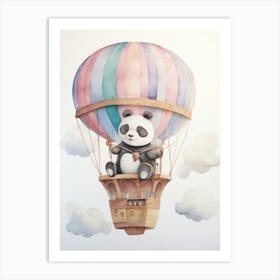 Baby Panda 2 In A Hot Air Balloon Art Print