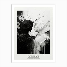 Conflict Abstract Black And White 4 Poster Art Print