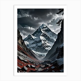 Mountain Landscape The Majestic Summit of Everest Art Print