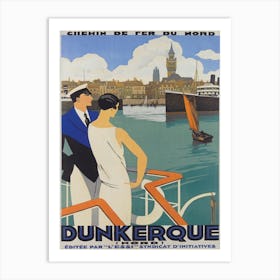 Dunkerque France Vintage Travel Poster Art Print