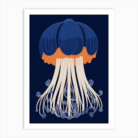 Lions Mane Jellyfish Cartoon 2 Art Print