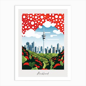 Poster Of Auckland, Illustration In The Style Of Pop Art 4 Art Print