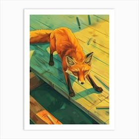 Fox On The Dock Art Print