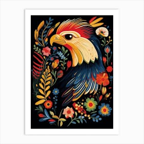 Folk Bird Illustration Crested Caracara Art Print