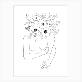 Couple line art Art Print