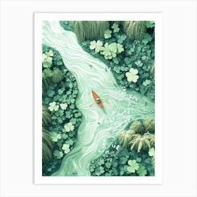 Canoe On A River Art Print