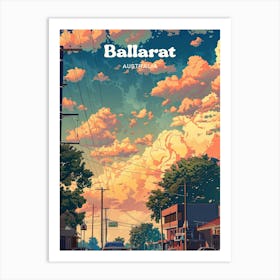 Ballarat Australia Summer Travel Illustration Art Print