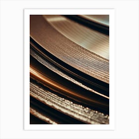 Close Up Of A Stack Of Records Art Print
