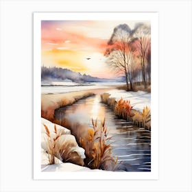 Winter Landscape Painting 7 Art Print