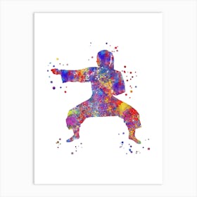 Watercolor Karate Art Print