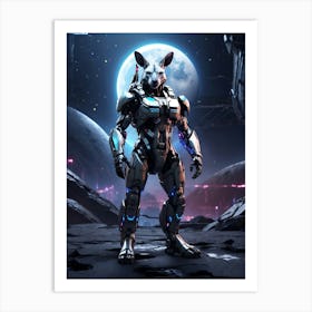 Kangaroo In Cyborg Body #3 Art Print