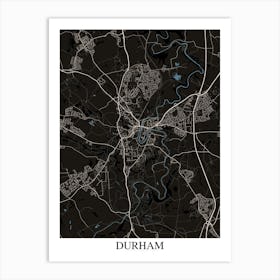 Durham Black Blue Art Print
