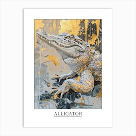 Alligator Precisionist Illustration 1 Poster Art Print