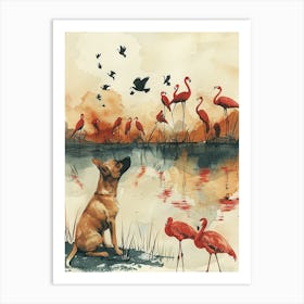 Flamingos 2 Art Print