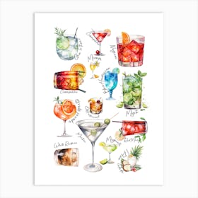 Cocktail night Art Print