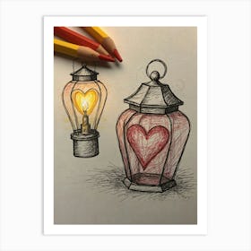 Heart Shaped Lantern 1 Art Print