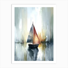 Sailboat In The Harbor Art Print