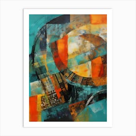 Revolution, Abstract Collage In Pantone Monoprint Splashed Colors Art Print